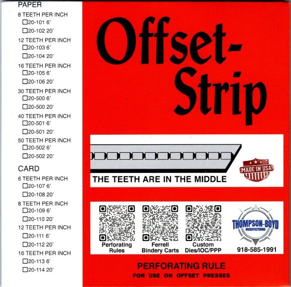Offset Strip Rule Slit Paper